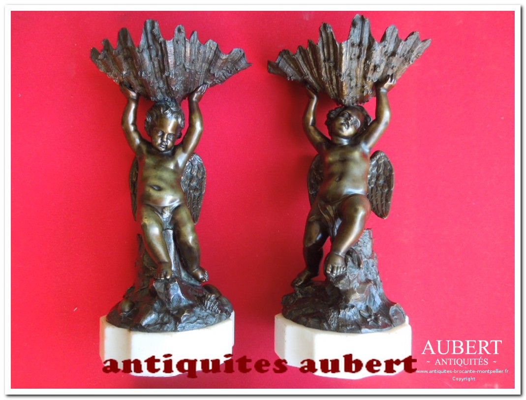 ange angelot en bronze antiquites aubert brocante achat vente succession debarras montpellier fabregues sete beziers